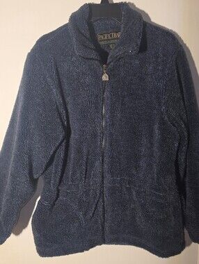 Vintage Cozy  Pacific Trail Navy Blue Sherpa Zip-Up Jacket